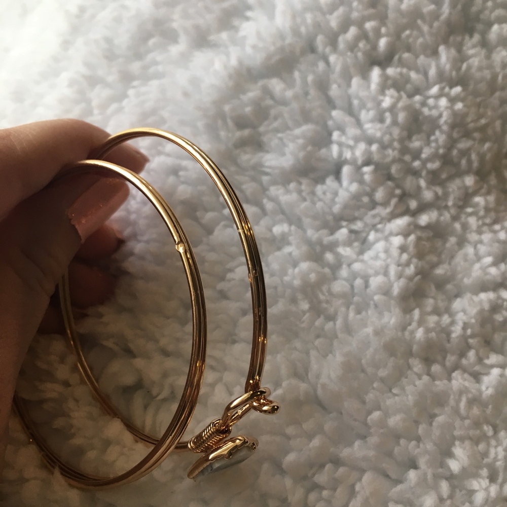 'Colette' Hexagon Resin Druzy Bangle Bracelet - Picture 7 of 7